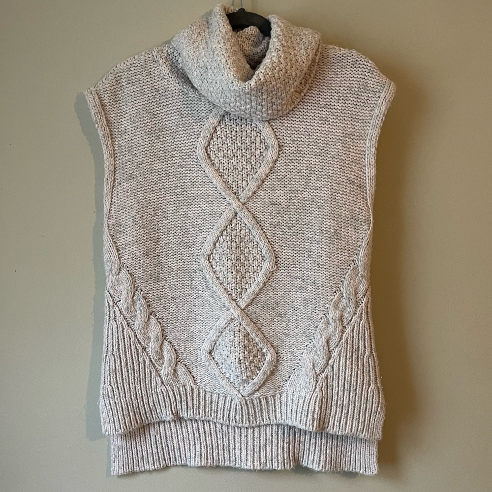 Rebecca Taylor Wool Cashmere Blend Sleeveless Turtleneck Sweater